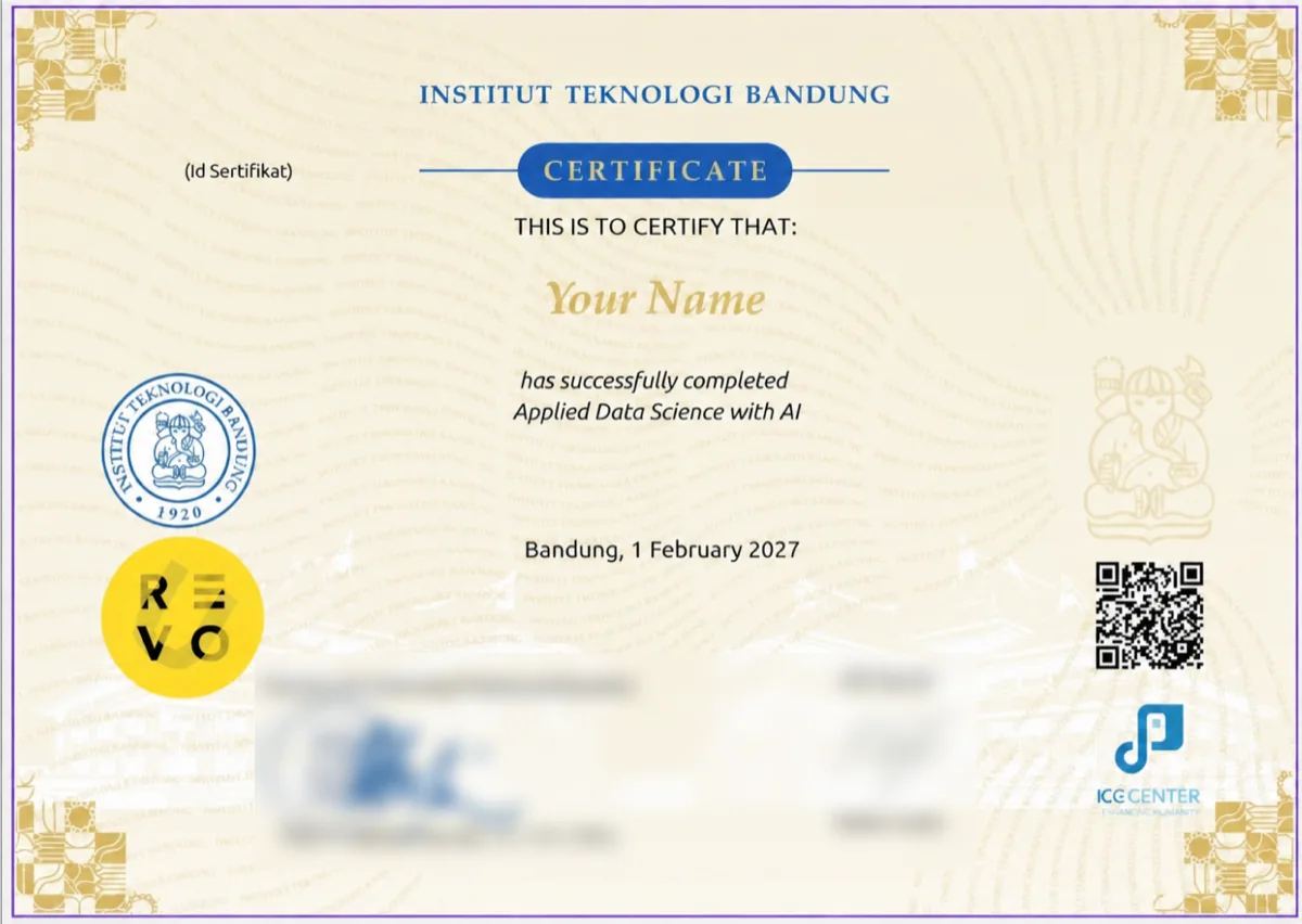 ITB Applied Data Science with AI certificate preview